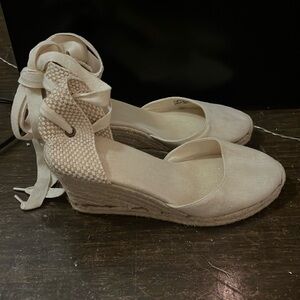 Soludos wedge espadrilles white
